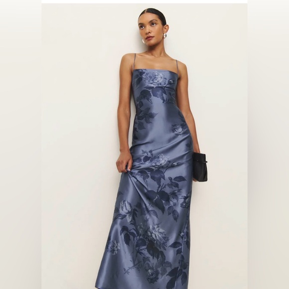 Reformation Frankie Silk Dress in Trieste Border- size 2 - Picture 2 of 4